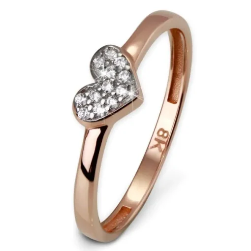 GoldDream Gold Ring Herz Zirkonia weiß Gr.60 333er Rosegold GDR503E60