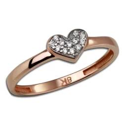 GoldDream Gold Ring Herz Zirkonia weiß Gr.60 333er Rosegold GDR503E60
