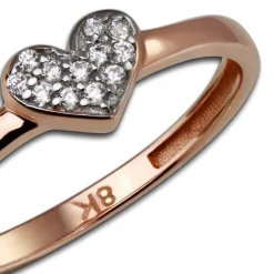 GoldDream Gold Ring Herz Zirkonia weiß Gr.60 333er Rosegold GDR503E60