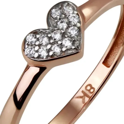 GoldDream Gold Ring Herz Zirkonia weiß Gr.60 333er Rosegold GDR503E60