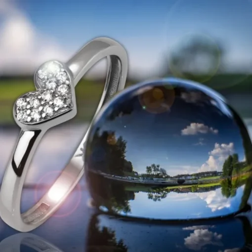 GoldDream Gold Ring Herz Zirkonia weiß Gr.54 333er Weißgold GDR503J54