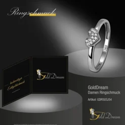 GoldDream Gold Ring Herz Zirkonia weiß Gr.54 333er Weißgold GDR503J54