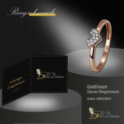 GoldDream Gold Ring Herz Zirkonia weiß Gr.54 333er Rosegold GDR503E54