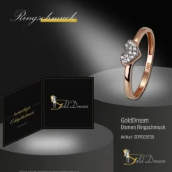 GoldDream Gold Ring Herz Zirkonia weiß Gr.58 333er Rosegold GDR503E58