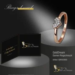 GoldDream Gold Ring Herz Zirkonia weiß Gr.60 333er Rosegold GDR503E60
