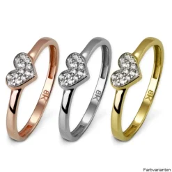 GoldDream Gold Ring Herz Zirkonia weiß Gr.60 333er Rosegold GDR503E60