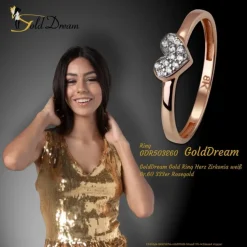 GoldDream Gold Ring Herz Zirkonia weiß Gr.60 333er Rosegold GDR503E60