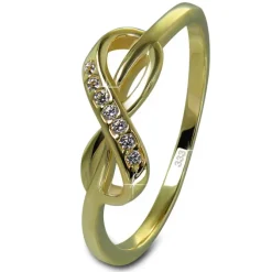 GoldDream Gold Ring Infinity Gr.58 Zirkonia weiß 333er Gelbgold GDR541Y58