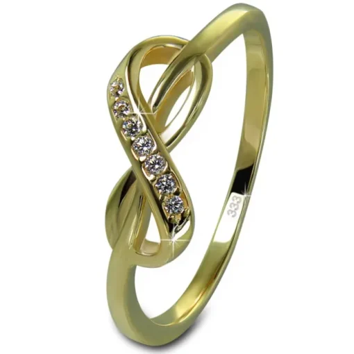 GoldDream Gold Ring Infinity Gr.56 Zirkonia weiß 333er Gelbgold GDR541Y56