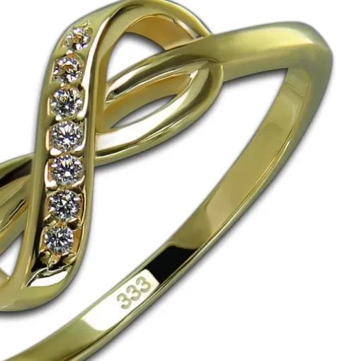 GoldDream Gold Ring Infinity Gr.54 Zirkonia weiß 333er Gelbgold GDR541Y54