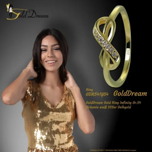 GoldDream Gold Ring Infinity Gr.54 Zirkonia weiß 333er Gelbgold GDR541Y54