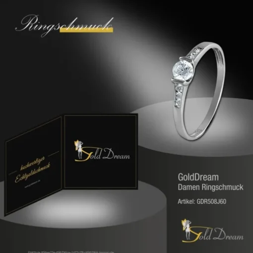 GoldDream Gold Ring Kristall Zirkonia weiß Gr.60 333er Weißgold GDR508J60