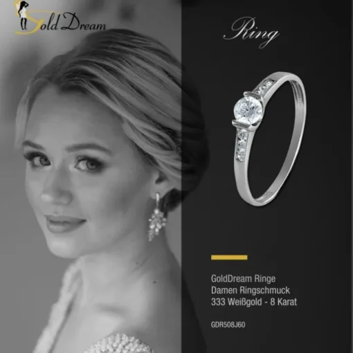 GoldDream Gold Ring Kristall Zirkonia weiß Gr.60 333er Weißgold GDR508J60