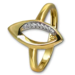 GoldDream Gold Ring Leaf Gr.56 Zirkonia 333er Gelbgold GDR527Y56