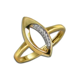 GoldDream Gold Ring Leaf Gr.54 Zirkonia 333er Gelbgold GDR527Y54