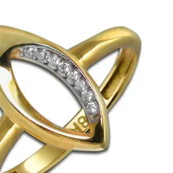 GoldDream Gold Ring Leaf Gr.54 Zirkonia 333er Gelbgold GDR527Y54