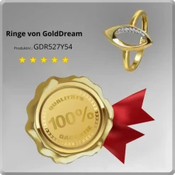 GoldDream Gold Ring Leaf Gr.54 Zirkonia 333er Gelbgold GDR527Y54