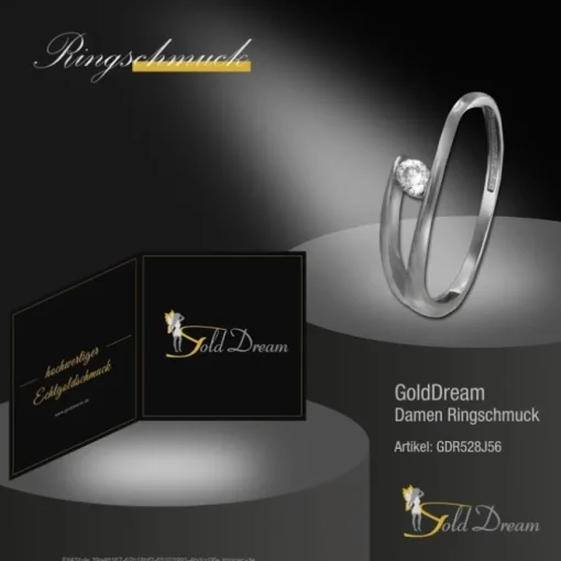 GoldDream Gold Ring New Zirkonia Gr.56 333er Weißgold GDR528J56