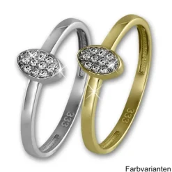 GoldDream Gold Ring Oval Zirkonia weiß Gr.54 333er Weißgold GDR507J54