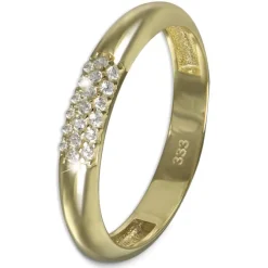 GoldDream Gold Ring 3-reihig Zirkonia Gr.58 333er Gelbgold GDR559Y58