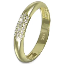 GoldDream Gold Ring 3-reihig Zirkonia Gr.60 333er Gelbgold GDR559Y60
