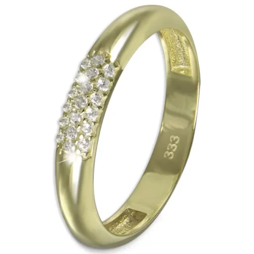 GoldDream Gold Ring 3-reihig Zirkonia Gr.60 333er Gelbgold GDR559Y60