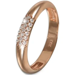 GoldDream Gold Ring 3-reihig Zirkonia Gr.58 333er Rosegold GDR559E58