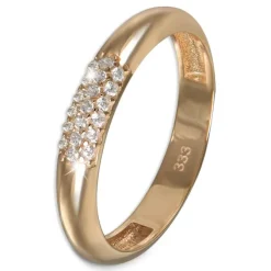 GoldDream Gold Ring 3-reihig Zirkonia Gr.62 333er Rosegold GDR559E62