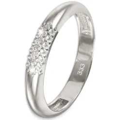 GoldDream Gold Ring 3-reihig Zirkonia Gr.60 333er Weißgold GDR559J60