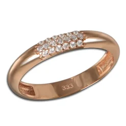 GoldDream Gold Ring 3-reihig Zirkonia Gr.58 333er Rosegold GDR559E58