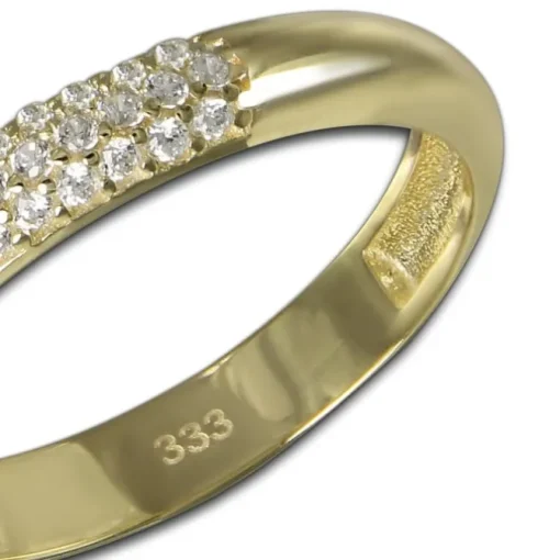 GoldDream Gold Ring 3-reihig Zirkonia Gr.58 333er Gelbgold GDR559Y58