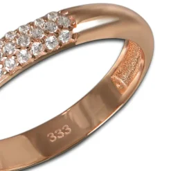 GoldDream Gold Ring 3-reihig Zirkonia Gr.60 333er Rosegold GDR559E60