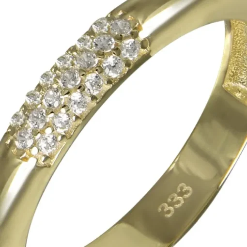 GoldDream Gold Ring 3-reihig Zirkonia Gr.58 333er Gelbgold GDR559Y58
