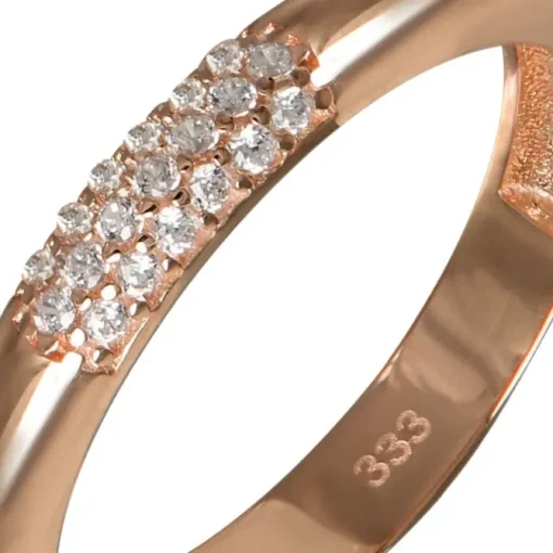 GoldDream Gold Ring 3-reihig Zirkonia Gr.56 333er Rosegold GDR559E56