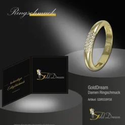 GoldDream Gold Ring 3-reihig Zirkonia Gr.58 333er Gelbgold GDR559Y58