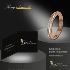 GoldDream Gold Ring 3-reihig Zirkonia Gr.56 333er Rosegold GDR559E56