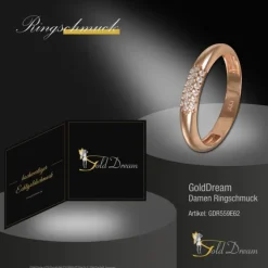 GoldDream Gold Ring 3-reihig Zirkonia Gr.62 333er Rosegold GDR559E62