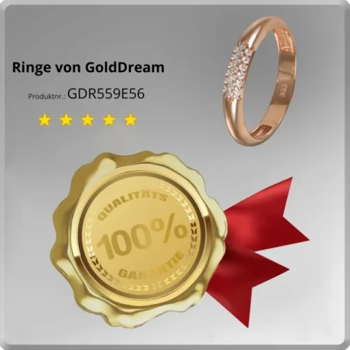 GoldDream Gold Ring 3-reihig Zirkonia Gr.56 333er Rosegold GDR559E56