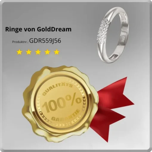 GoldDream Gold Ring 3-reihig Zirkonia Gr.56 333er Weißgold GDR559J56