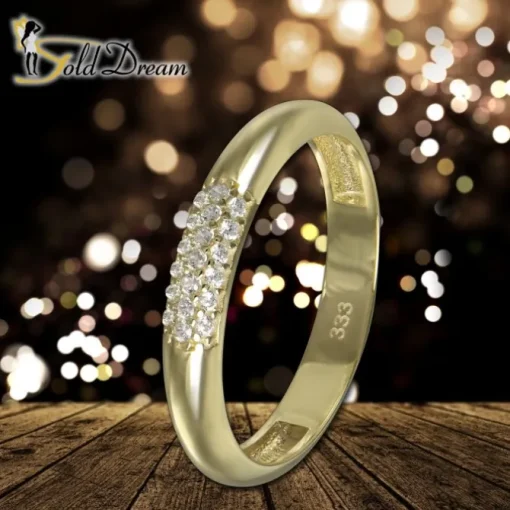 GoldDream Gold Ring 3-reihig Zirkonia Gr.60 333er Gelbgold GDR559Y60