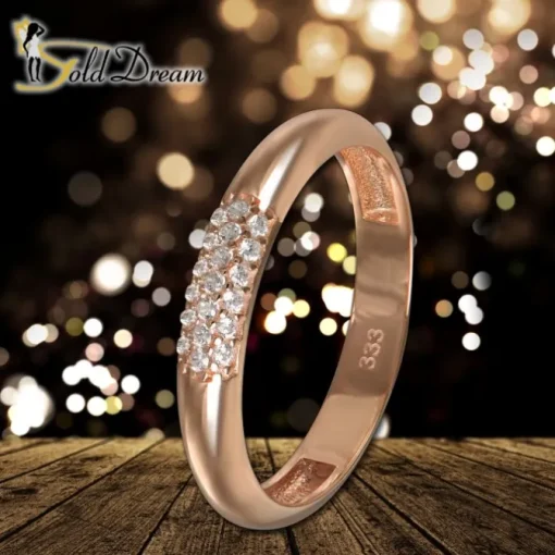 GoldDream Gold Ring 3-reihig Zirkonia Gr.56 333er Rosegold GDR559E56