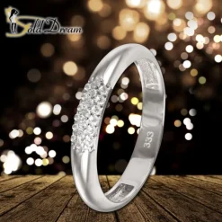 GoldDream Gold Ring 3-reihig Zirkonia Gr.56 333er Weißgold GDR559J56