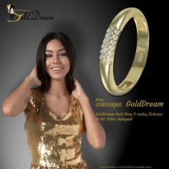 GoldDream Gold Ring 3-reihig Zirkonia Gr.60 333er Gelbgold GDR559Y60