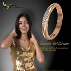 GoldDream Gold Ring 3-reihig Zirkonia Gr.60 333er Rosegold GDR559E60