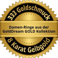 GoldDream Gold Ring 3-reihig Zirkonia Gr.60 333er Gelbgold GDR559Y60