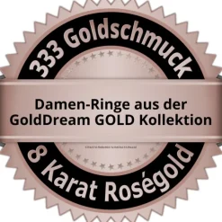 GoldDream Gold Ring 3-reihig Zirkonia Gr.58 333er Rosegold GDR559E58