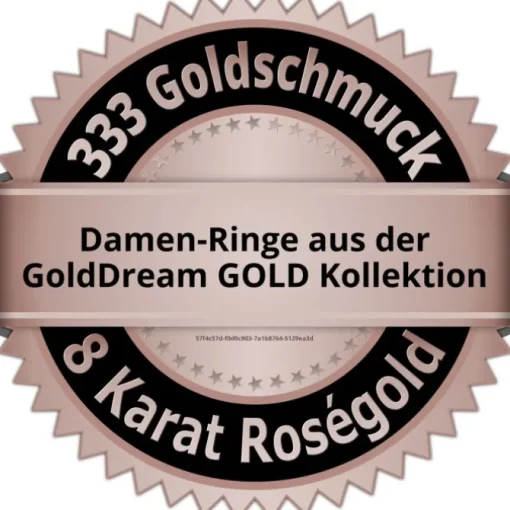 GoldDream Gold Ring 3-reihig Zirkonia Gr.58 333er Rosegold GDR559E58