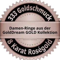 GoldDream Gold Ring 3-reihig Zirkonia Gr.60 333er Rosegold GDR559E60