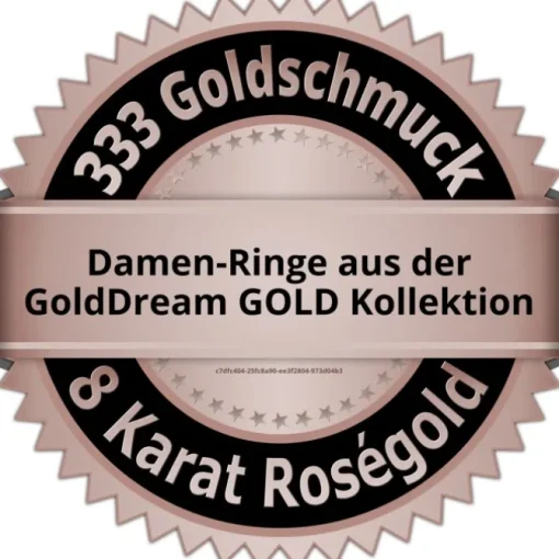 GoldDream Gold Ring 3-reihig Zirkonia Gr.56 333er Rosegold GDR559E56