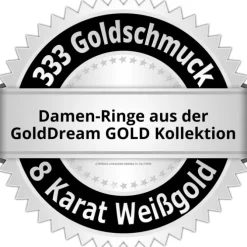 GoldDream Gold Ring 3-reihig Zirkonia Gr.56 333er Weißgold GDR559J56